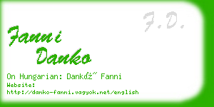 fanni danko business card